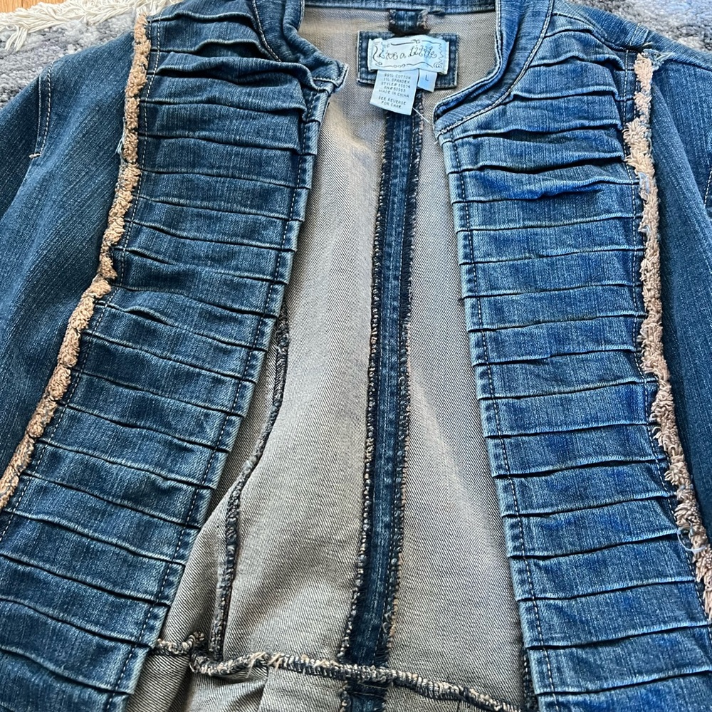 New without tags. Denim jacket. Super cute!  Perfect condition. Live a little. L